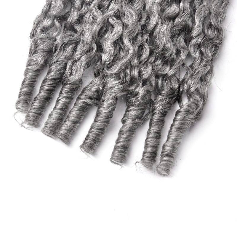 Salt Pepper Burmese Curly Human Crochet Hair