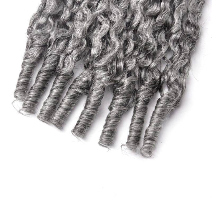 Salt Pepper Burmese Curly Human Crochet Hair