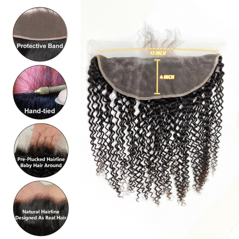 KRN 13X4 Invisible HD Lace Frontal Kinky Curly