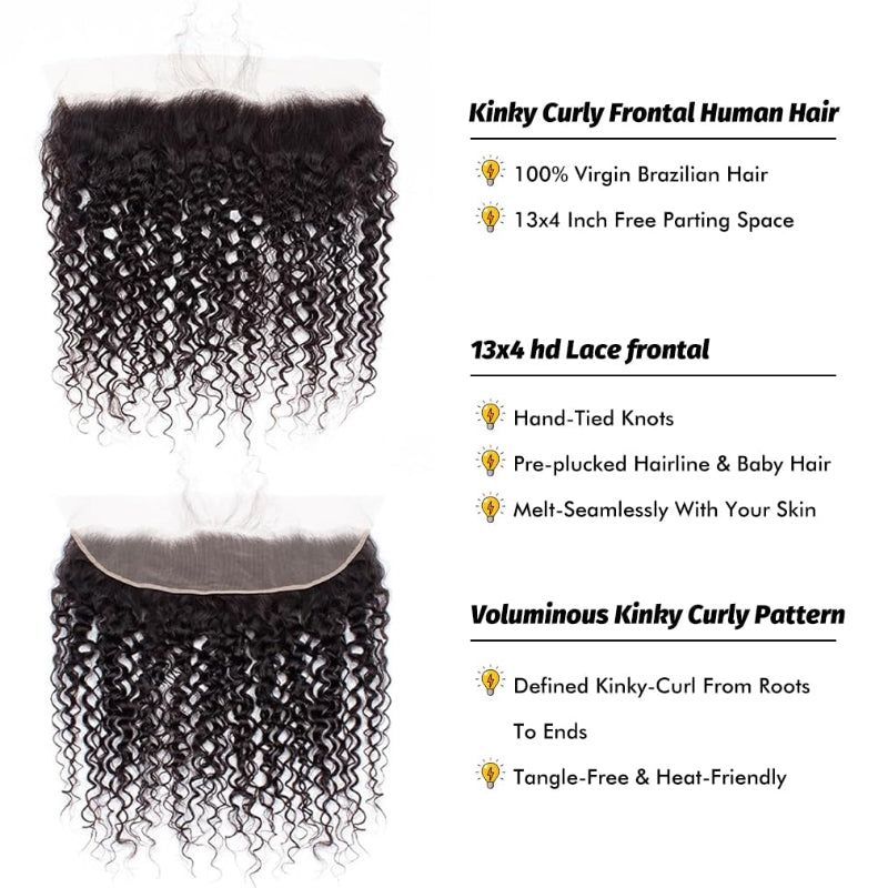 KRN 13X4 Invisible HD Lace Frontal Kinky Curly