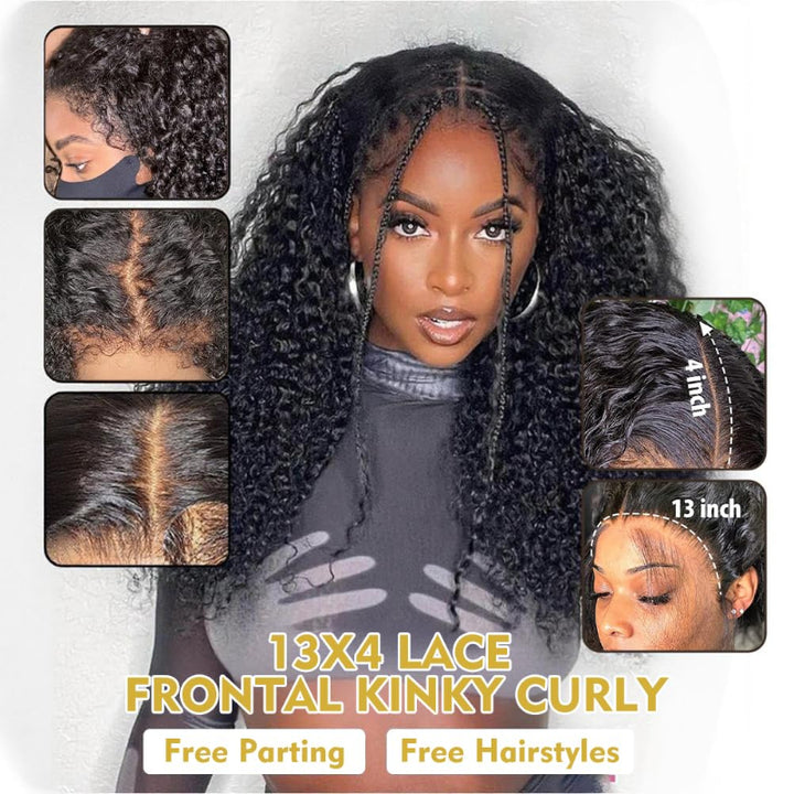 KRN 13X4 Invisible HD Lace Frontal Kinky Curly