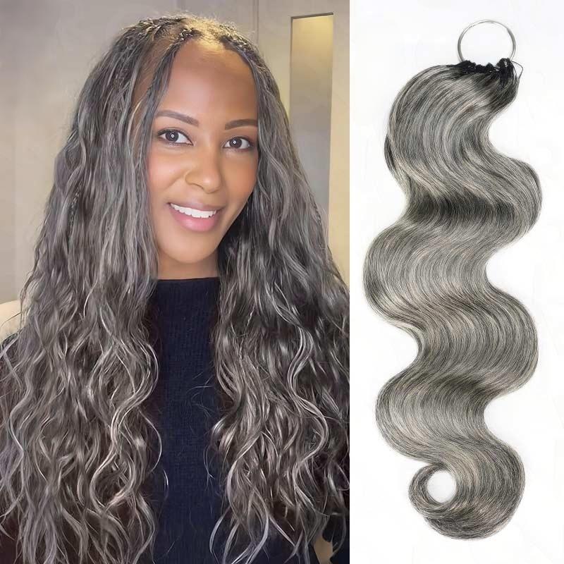 KRN Salt & Pepper Deep Wave Body Wave & Burmese Curly Human Crochet Hair