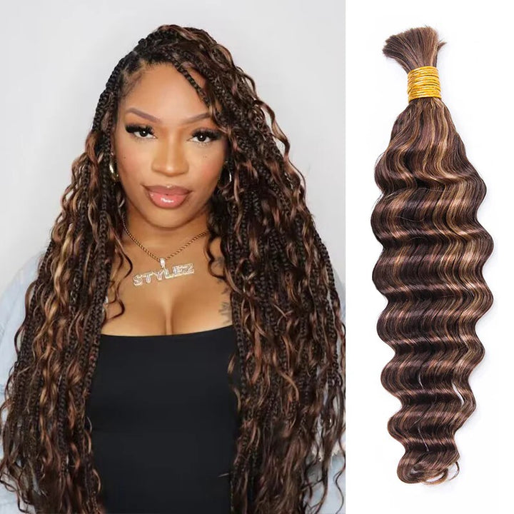 KRN #4/#27/#30 Mix Color Loose Deep Wave Human Hair For Braiding