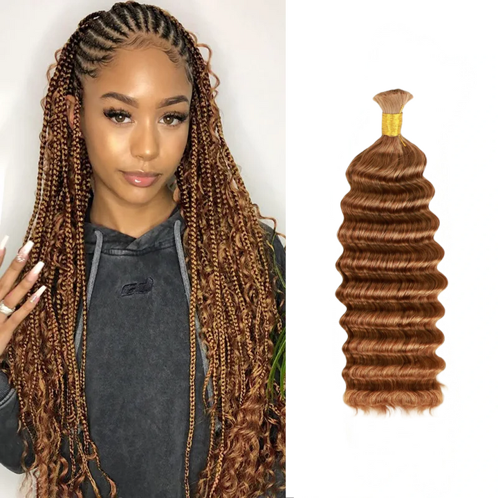 KRN #30 Auburn Deep Wave Human Hair For Braiding
