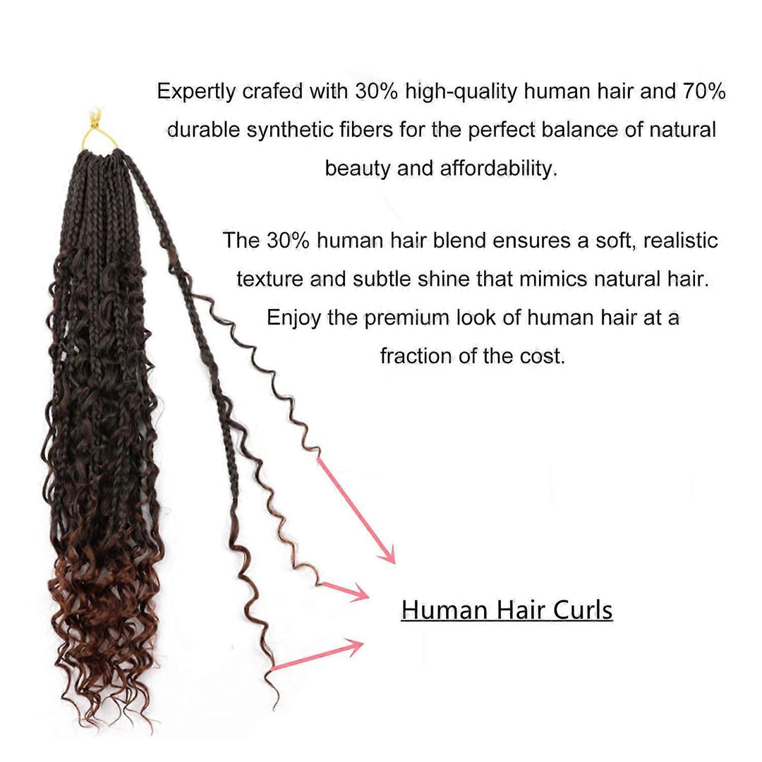 1B/T30 water wave Box Braids Goddess Box Braids Crochet Hair Bohemian Hippie Braids Braiding Hair