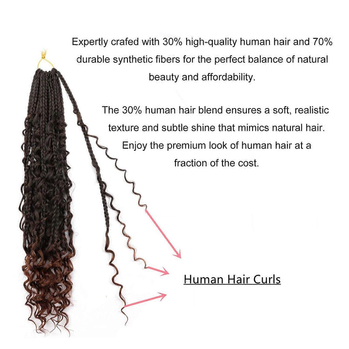 1B/T30 water wave Box Braids Goddess Box Braids Crochet Hair Bohemian Hippie Braids Braiding Hair