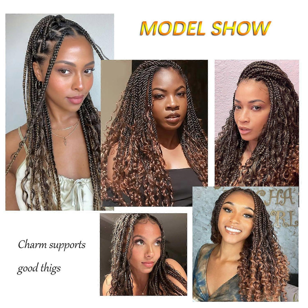 1B/T30 water wave Box Braids Goddess Box Braids Crochet Hair Bohemian Hippie Braids Braiding Hair