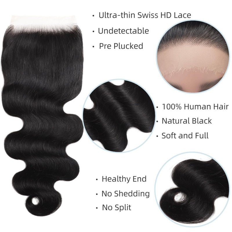 KRN 5X5 Invisible HD Lace Closure Boby Wave