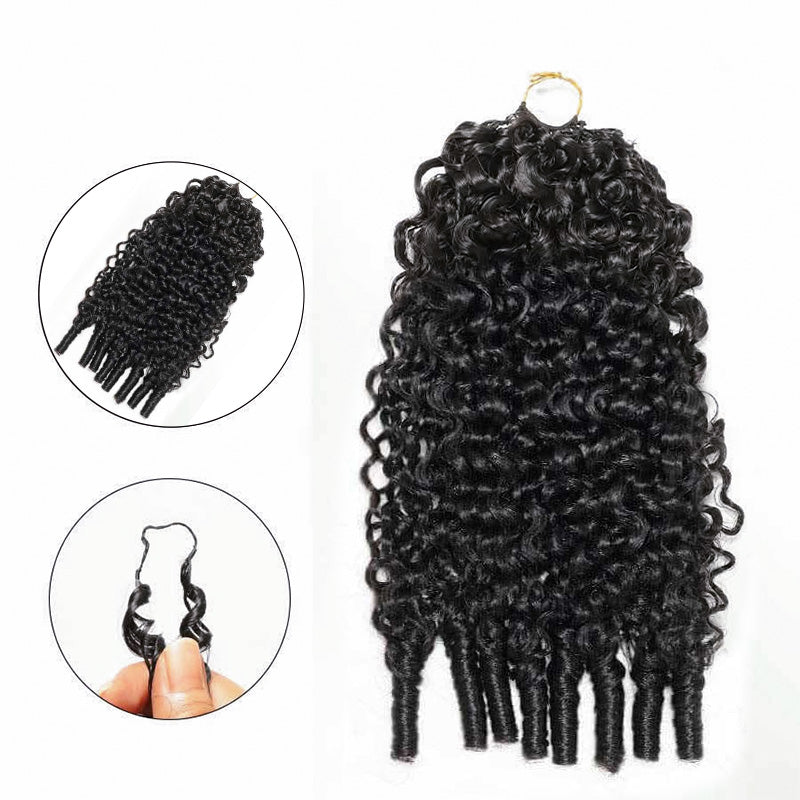 Burmese Curly Feather Crochet Real Human Hair Extensions human Crochet Hair Pre Looped