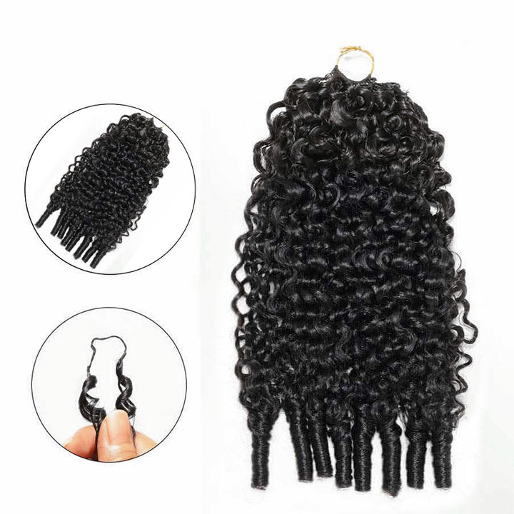 Burmese Curly Feather Crochet Real Human Hair Extensions human Crochet Hair Pre Looped