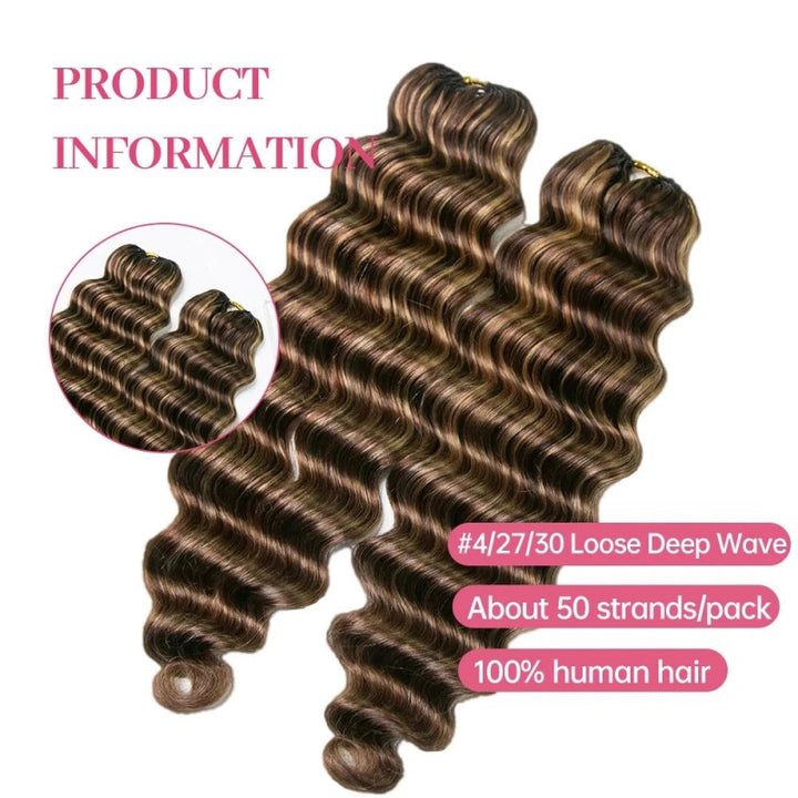 Loose Deep Wave 4/27/30 Human Crochet Hair