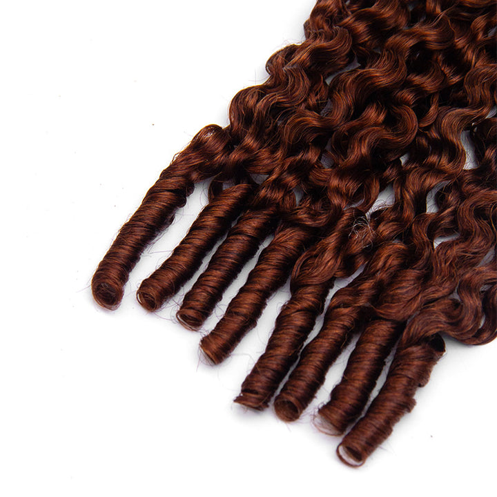 #30 Light Auburn Burmese Curly Human Crochet Hair