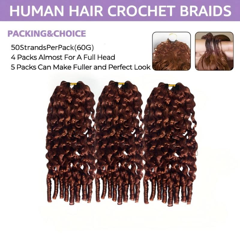 #30 Light Auburn Burmese Curly Human Crochet Hair