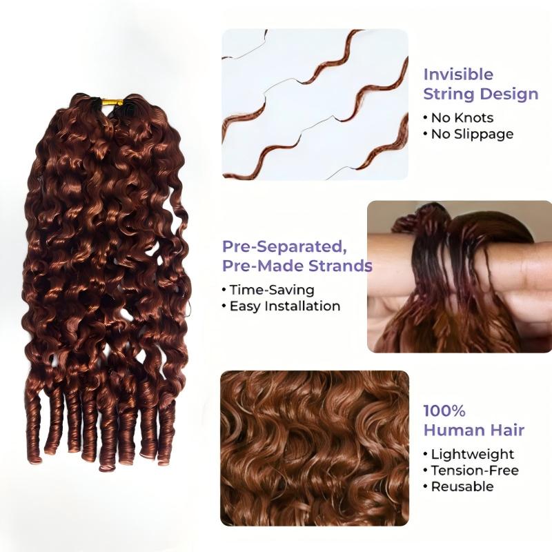 #30 Light Auburn Burmese Curly Human Crochet Hair