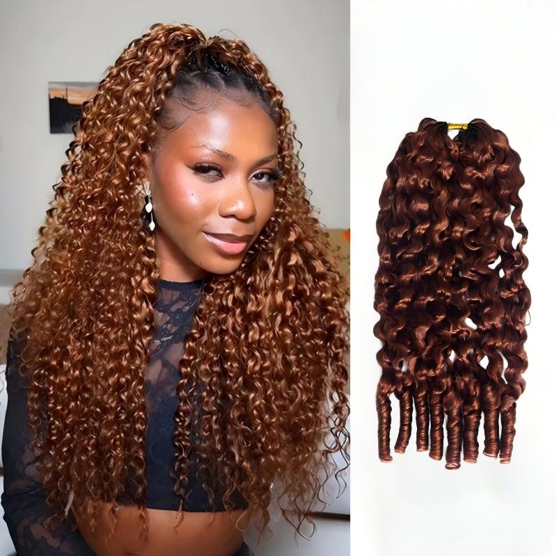#30 Light Auburn Burmese Curly Human Crochet Hair
