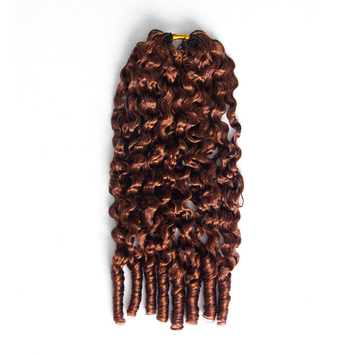 #30 Light Auburn Burmese Curly Human Crochet Hair