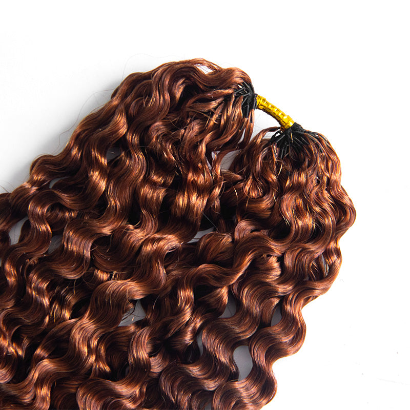 #30 Light Auburn Burmese Curly Human Crochet Hair