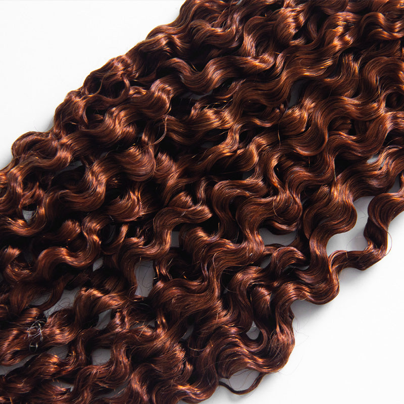 #30 Light Auburn Burmese Curly Human Crochet Hair