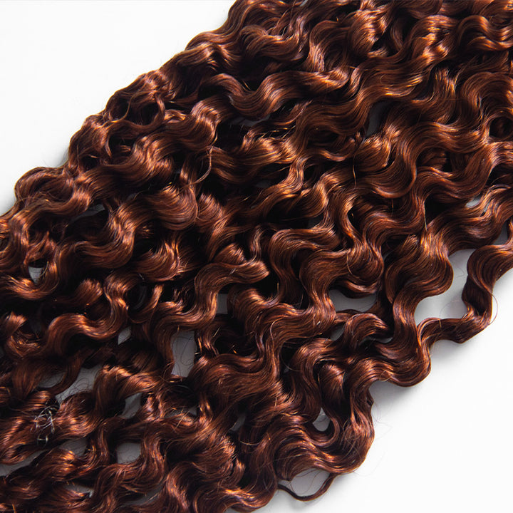 #30 Light Auburn Burmese Curly Human Crochet Hair