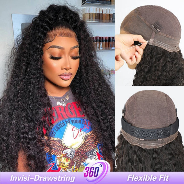 360 Invisible Strap HD Transparent Lace Wig Kinky Curly