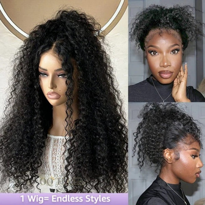 360 Invisible Strap HD Transparent Lace Wig Kinky Curly
