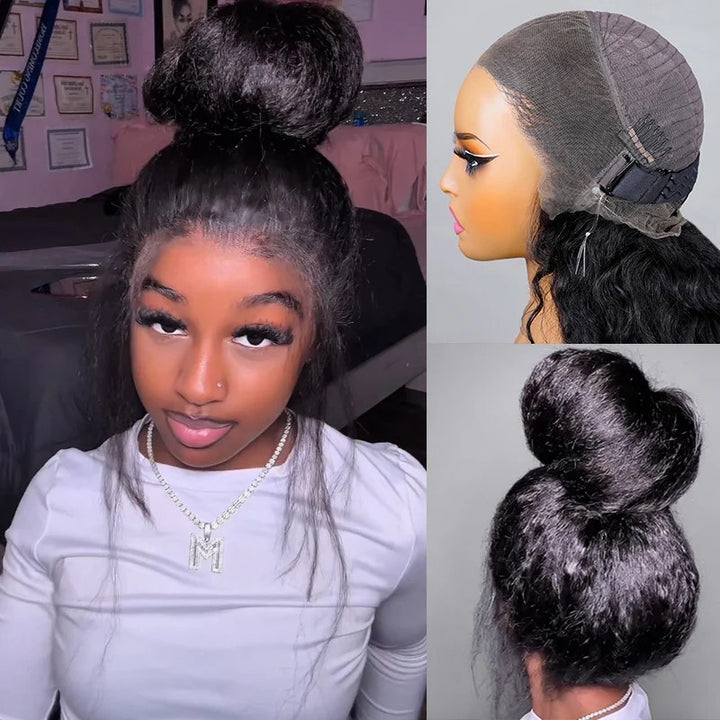 360 Invisible Strap HD Transparent Lace Wig Kinky Straight