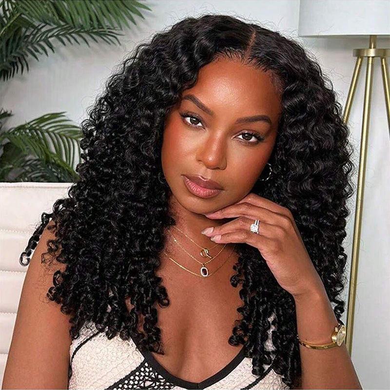 Burmese Curly Feather Crochet Real Human Hair Extensions human Crochet Hair Pre Looped