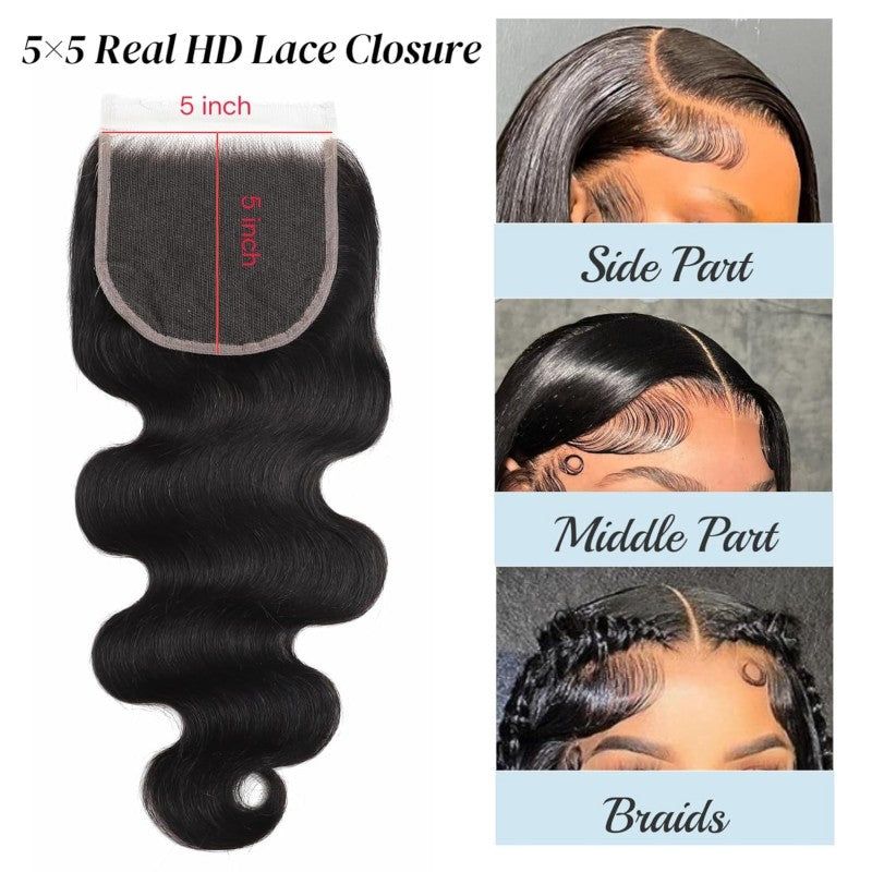 KRN 5X5 Invisible HD Lace Closure Boby Wave