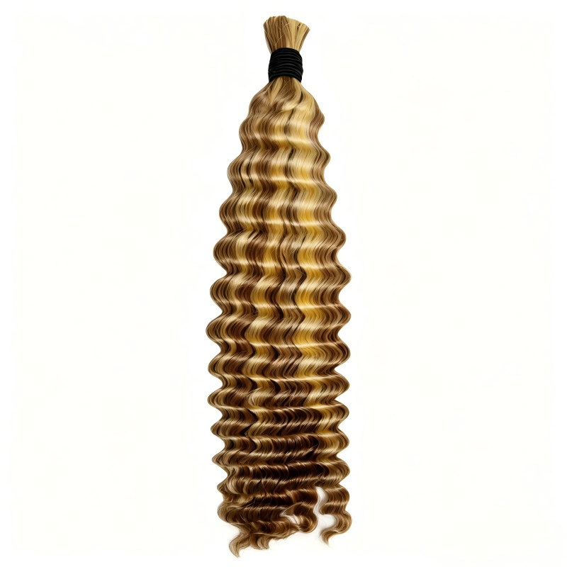 KRN #27/30/613 Piano Color Deep Wave Bulk Human Hair For Braiding