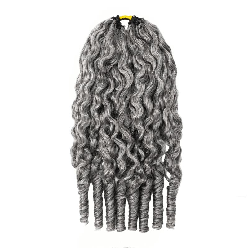 Salt Pepper Burmese Curly Human Crochet Hair