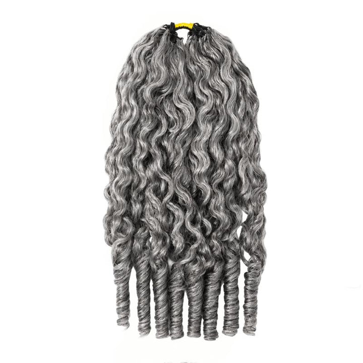 Salt Pepper Burmese Curly Human Crochet Hair