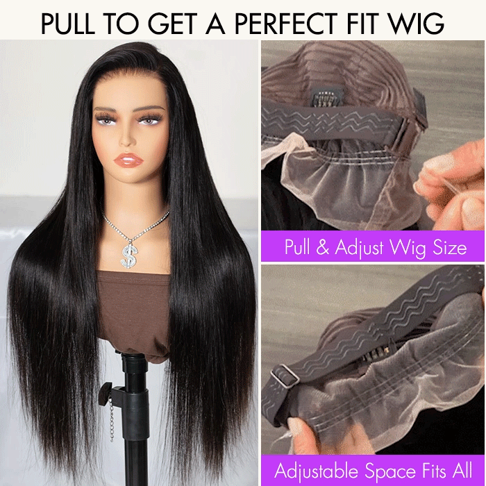360 Invisible Strap HD Transparent Lace Wig Straight