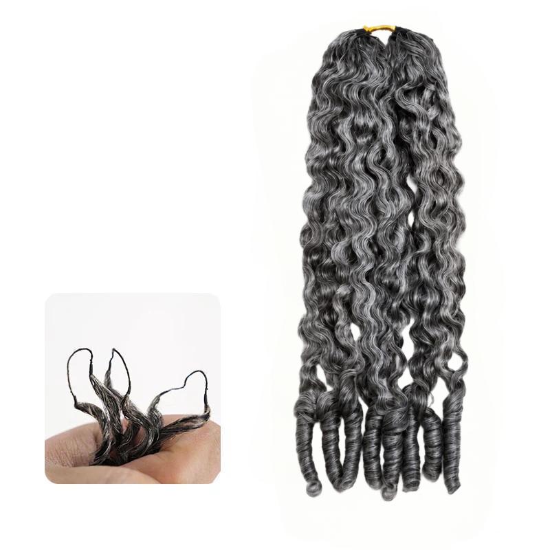 Salt Pepper Burmese Curly Human Crochet Hair