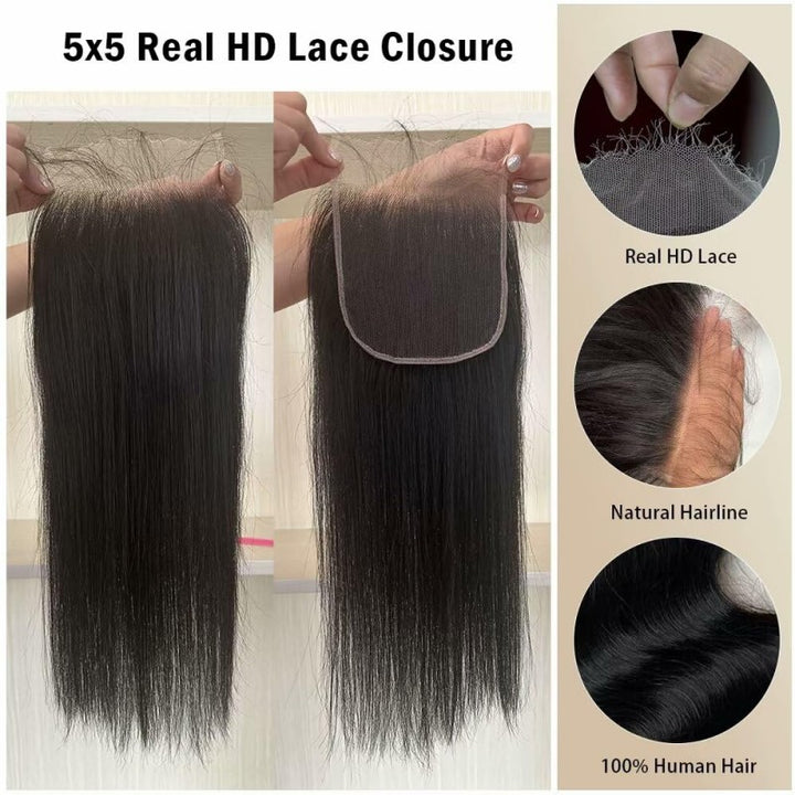 KRN 5X5 Invisible HD Lace Closure Boby Wave