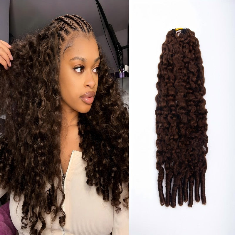 #4 Dark Brown Burmese Curly Human Crochet Hair