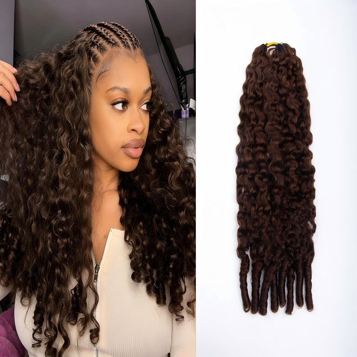#4 Dark Brown Burmese Curly Human Crochet Hair