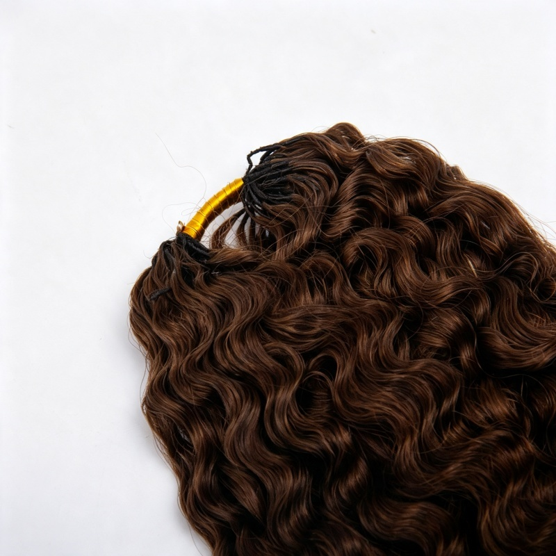 #4 Dark Brown Burmese Curly Human Crochet Hair
