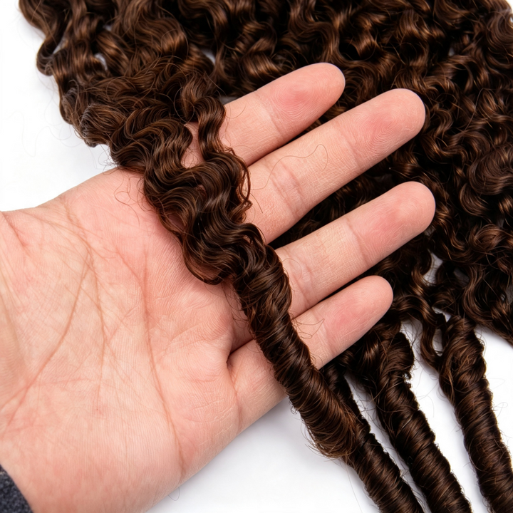 #4 Dark Brown Burmese Curly Human Crochet Hair