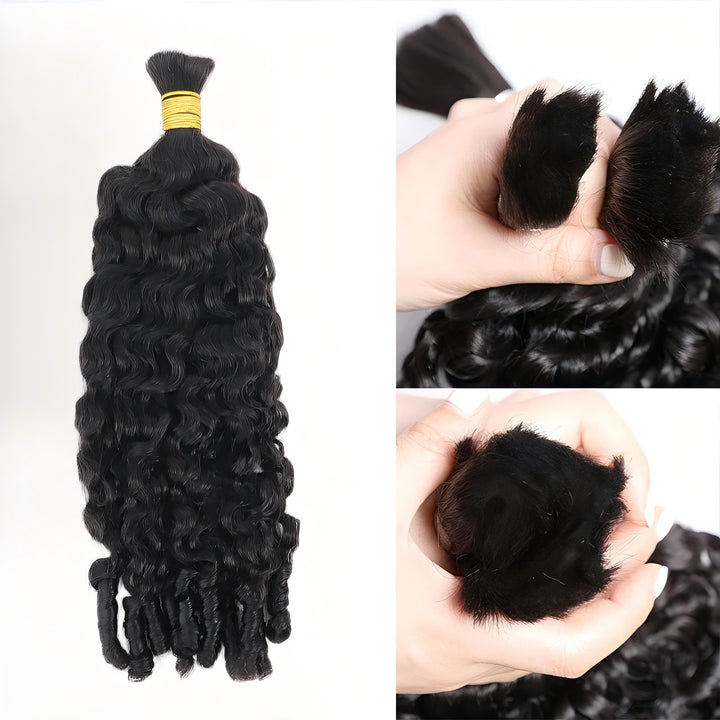 Burmese Curly Bulk Human Hair For Braiding