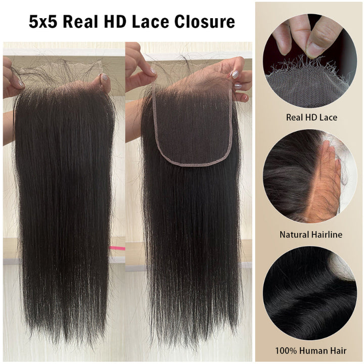 5X5 Invisible HD Lace Closure Straight