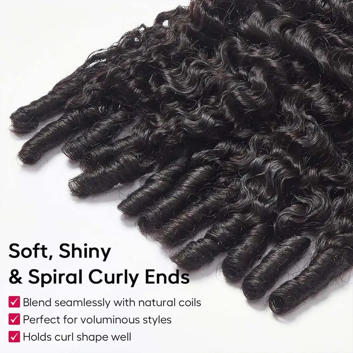 KRN Burmese Curly Half Wig Drawstring Human Hair Wig