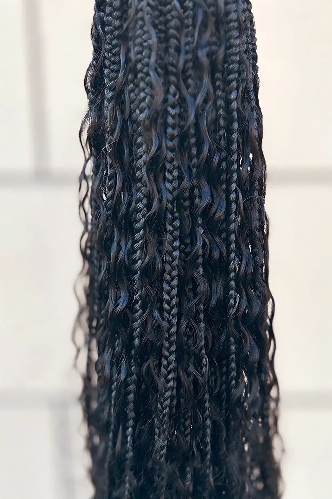 Pre-Looped Boho Crochet Box Braids with Human Hair Deep Wave Curls 20 Strands