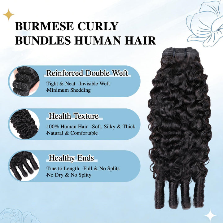 5x5 Skinlike Real HD Lace Closure with 3 Bundles Burmese Curly