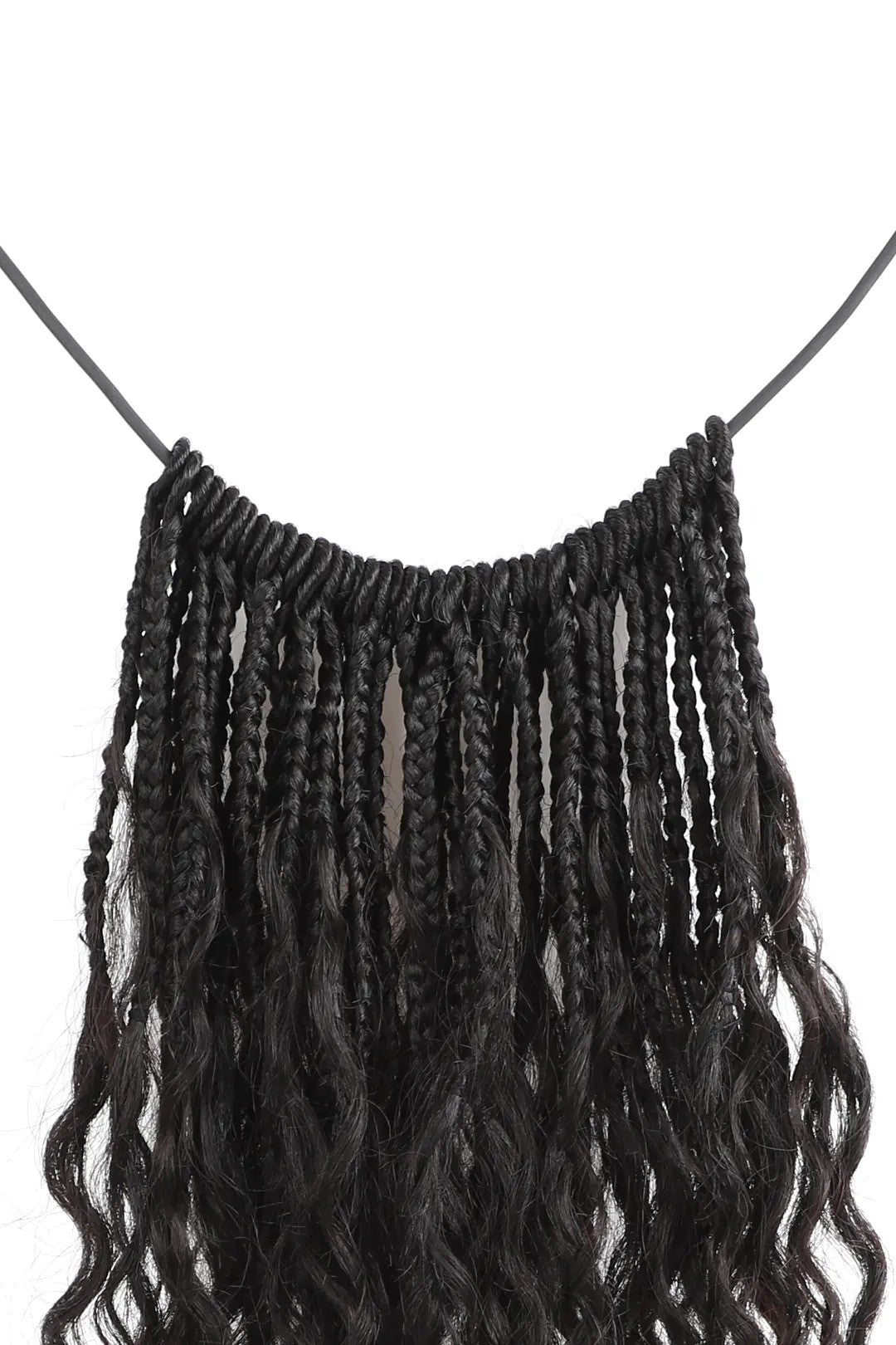 Pre Looped Crochet Boho Box Braids With Deep Wave Human Hair Curls-20Strands/Pack