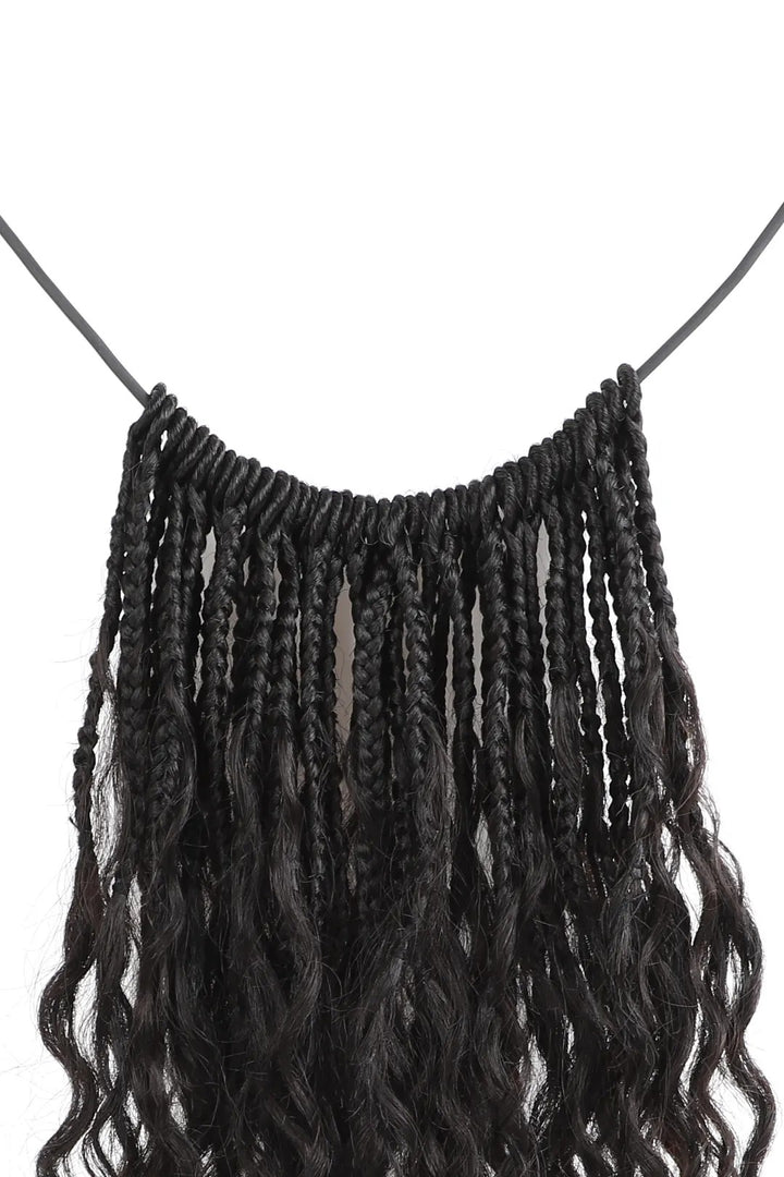 Pre Looped Crochet Boho Box Braids With Deep Wave Human Hair Curls-20Strands/Pack
