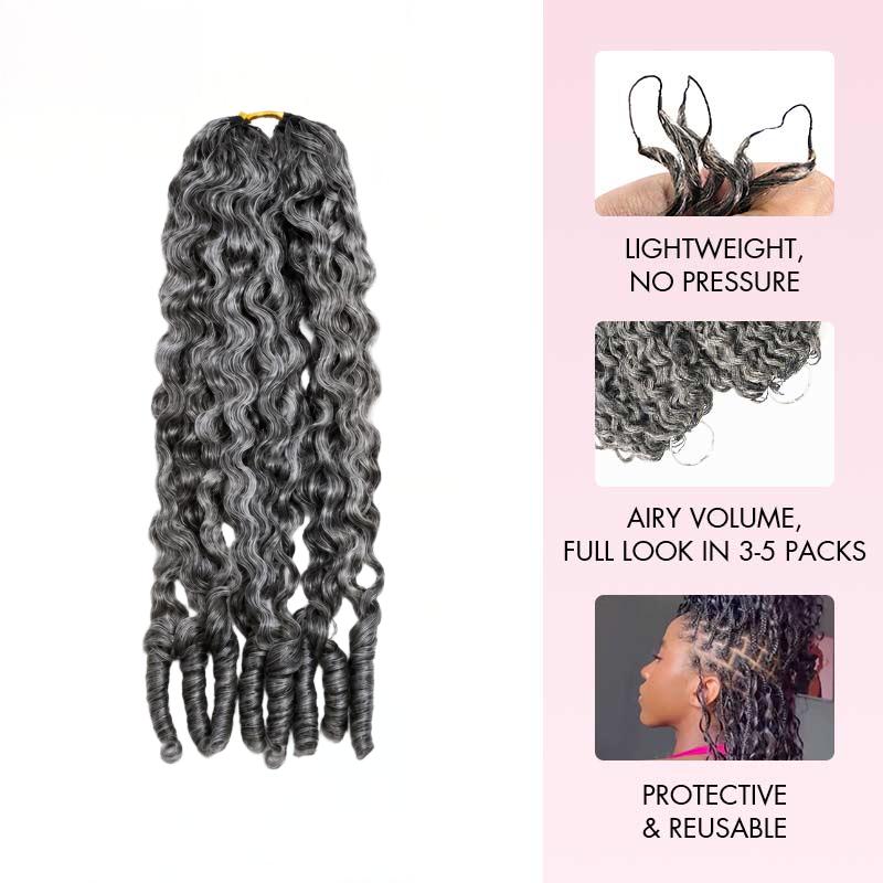 Salt Pepper Burmese Curly Human Crochet Hair