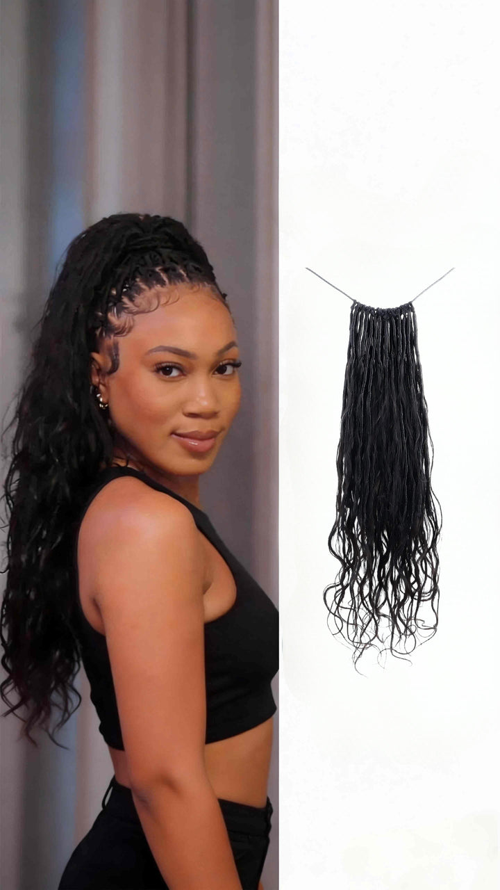 Pre-looped Crochet Boho Locs with Body Wave Virgin Human Hair Curls
