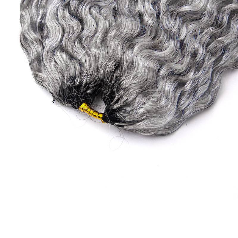 Salt Pepper Burmese Curly Human Crochet Hair