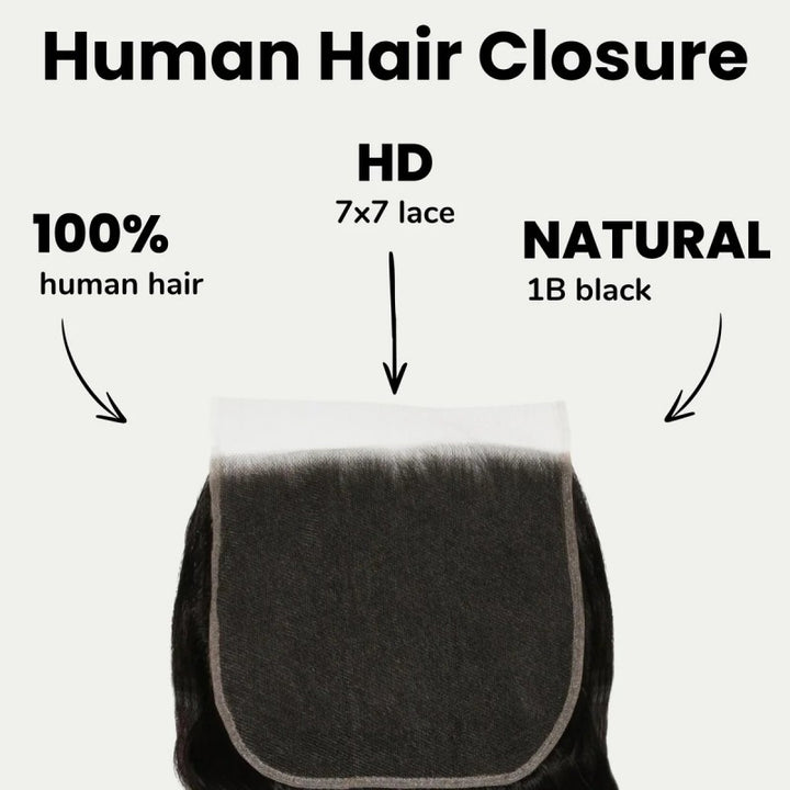 KRN 7x7 Invisible HD Lace Closure Body Wave