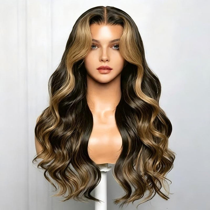 Body Wave 13x4 Transparent Lace 1B/27 Full Lace Frontal Wig